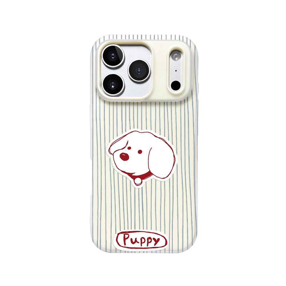 Vertical line puppy is suitable for oppo Huawei Apple 11pro mobile phone case simple 11pro matte iPhone11PM female