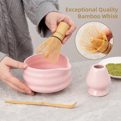 5pcs Matcha Tool Set Pink Gift Box Traditional Japanese Tea Ceremony Kit Unique Birthday Thanksgiving Gift Includes Gift Card