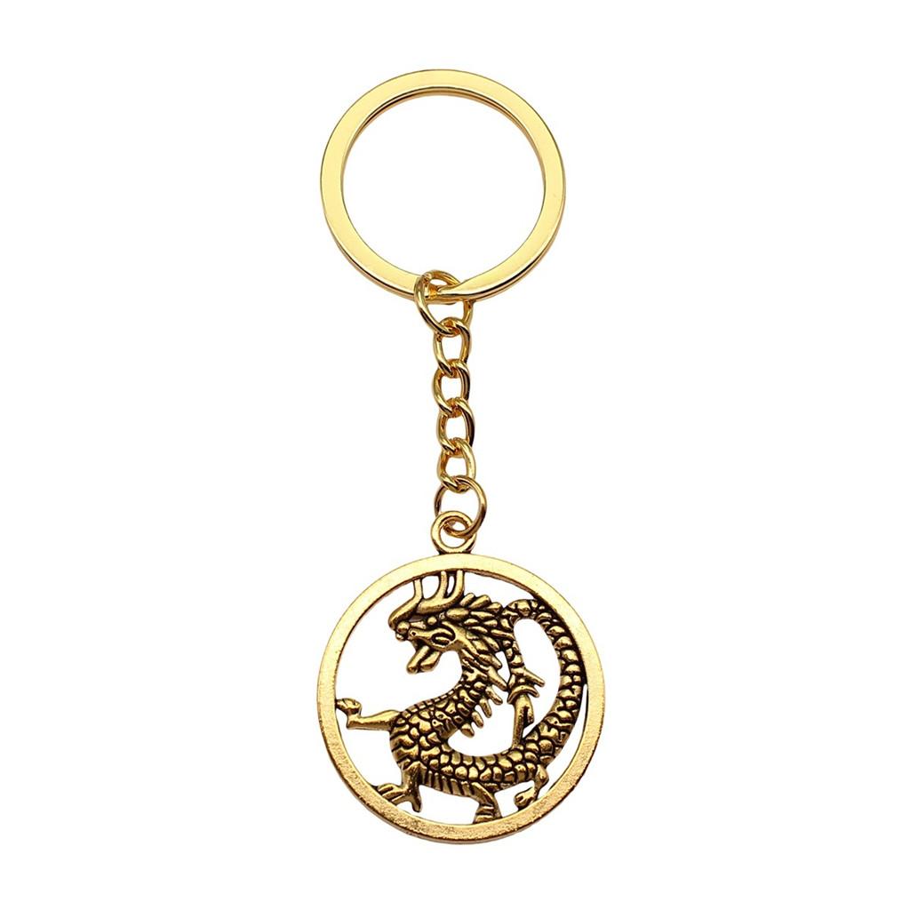 Medical Caduceus Charm Dragon Anime Keychain Hospital Souvenir 28mm Ring
