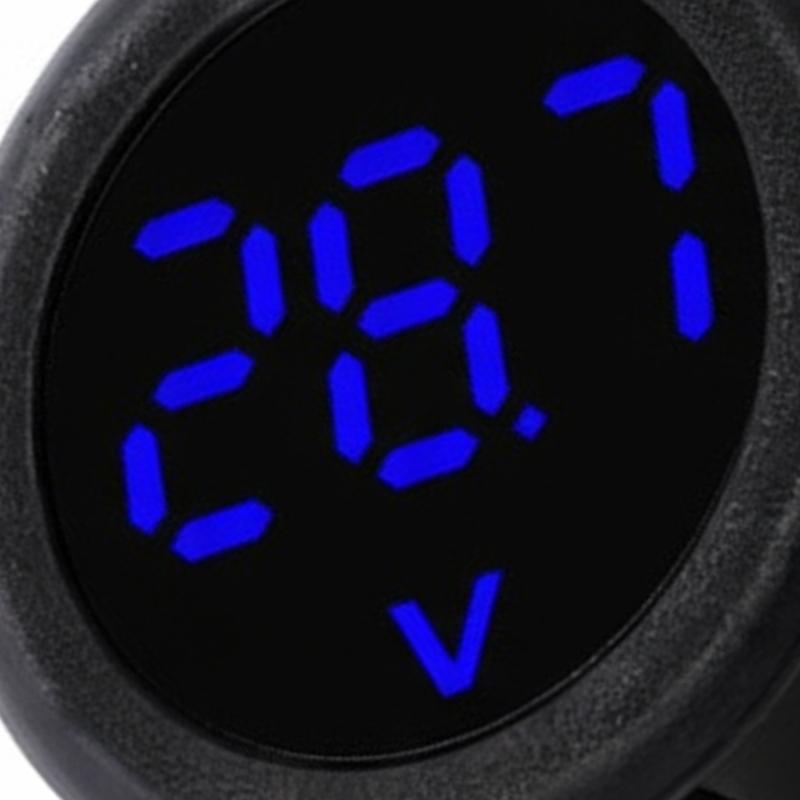 Waterproof Voltmeter Round Voltage Meter Voltage Detector Tester 5-100V Car Voltage Gauge LED Digital Display