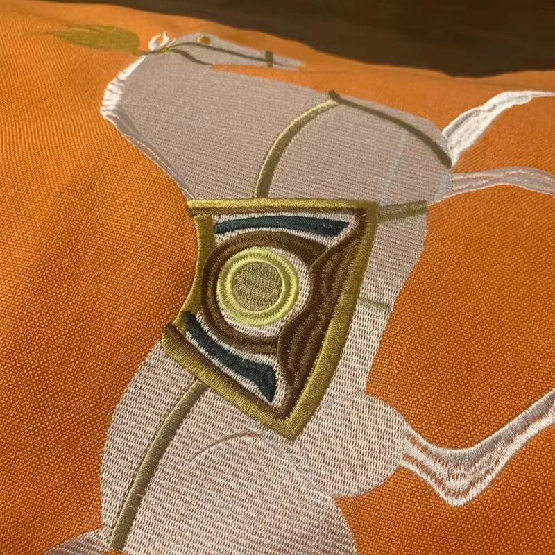 30x50cm 45x45cm Zierkissen Stickerei Kissenbezug Pferd Orange Farbe Luxus Weiß Farbe Sofakissen Ohne Füllung