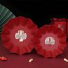 Chinese Red Wedding Double Happiness Serving Plates - Set of 2