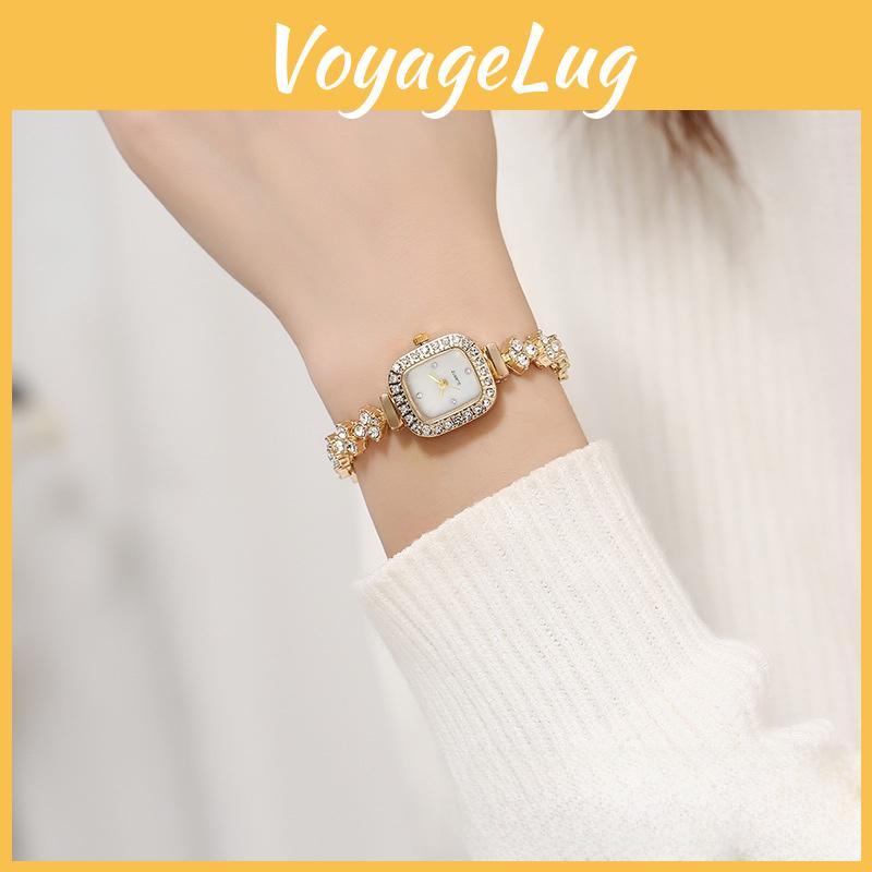 Classic Square Ladies Quartz Watch With Alloy Band For Casual Wear