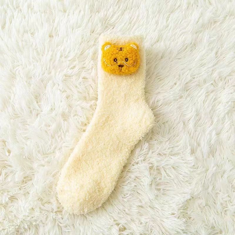 Coral Fleece Socks, Thickened Thermal Floor Socks, Terry Accessories Medium Tube Socks