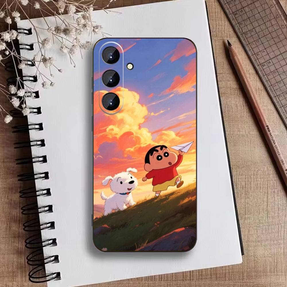 

Cartoon S-Crayon Shin-chan Phone Case For Samsung Galaxy A73,A72,A71,A70,A52,A51 Others Soft Black Cover Samsung a53 5g