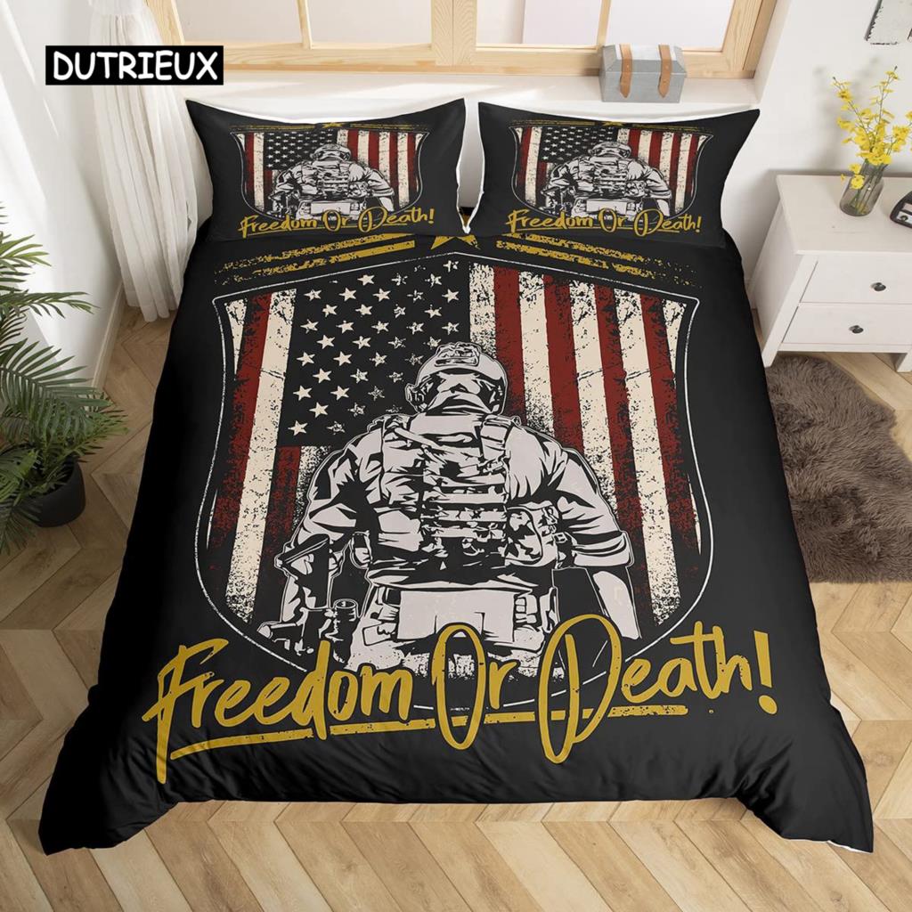 

Комплект постельного белья «Солдатский» с изображением армейской винтовки и пулемета для мальчиков в рамках миссии Армейское постельное белье из военного полиэстера Покрывало для пододеяльника EU single(135x200cm)