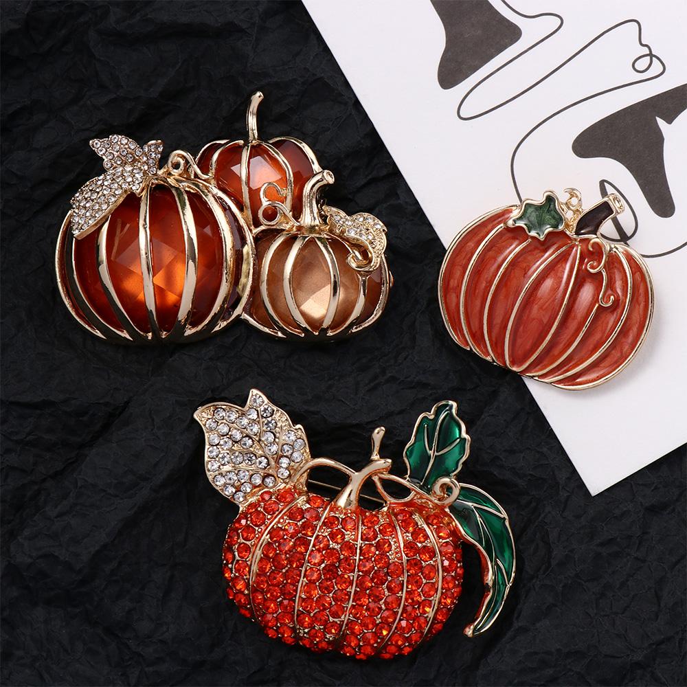 High End Creative Fashion Jewelry Halloween Festival Women Brooch Pumpkin Lapel Pins Suit Brooch Corsage Pin