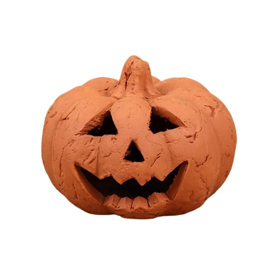 Handcrafted Pumpkin Statue Hand-Carved Resin Pumpkin Figurine Halloween Tabletop Ornament for Home Party Decor