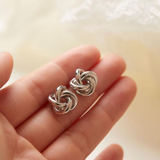 1 Pair Knot Earrings for Women, Hypoallergenic Small Stud Earrings, Woven Ball Knotted Statement Jewelry