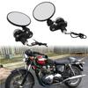 Kolip 1 Pair Motorcycle Rearview Mirrors Foldable Round 7/8" Bar End Side Mirrors With LED Turn Signals For Bike ATV