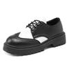 Herren Casual Britischer Stil Colorblock Lederschuhe mit dicker Sohle und Höhenerhöhung