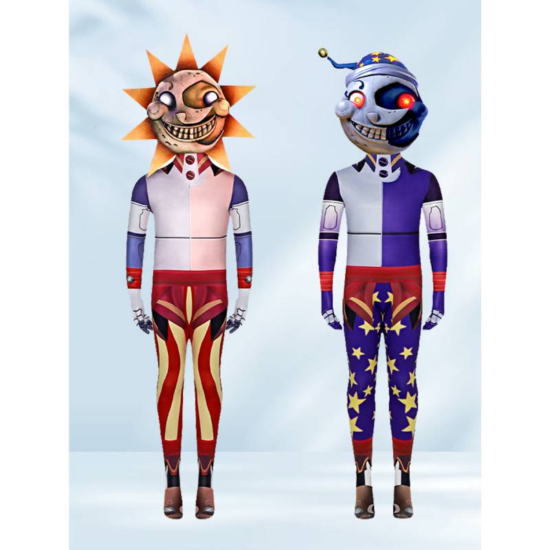 At Nights Five Freddys Security Breach Sun Moon Cosplay Jumpsuits Gift Costume