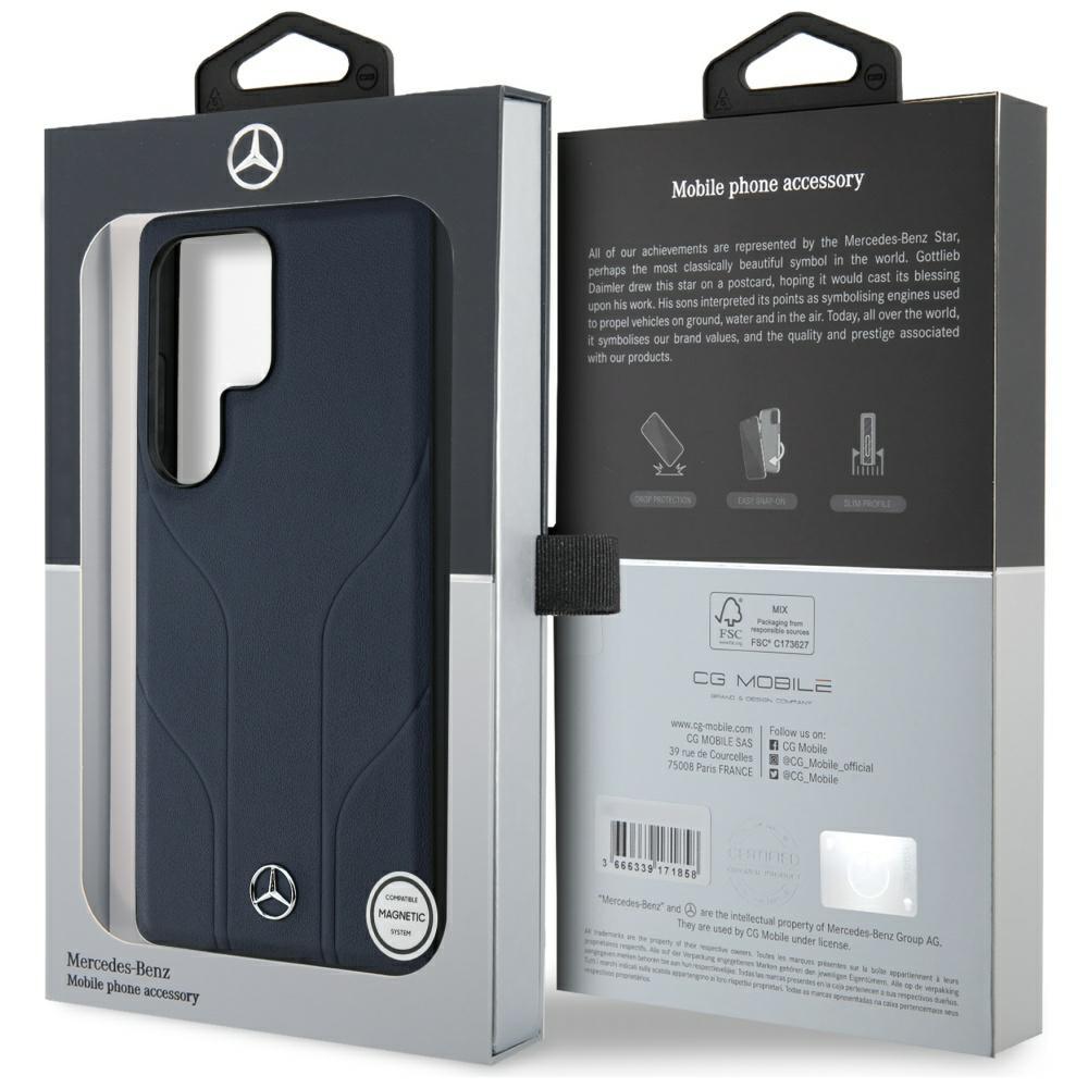 Etui Do Samsung Galaxy S25 Ultra Mercedes MagSafe Skóra Czarne
