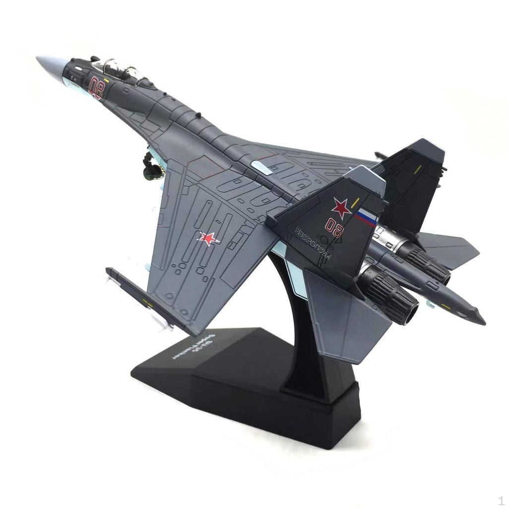1:100 Fighter Jet Model Display Stand Russianmade35 Plane Molded Cockpit Diecast Aircraft Dark