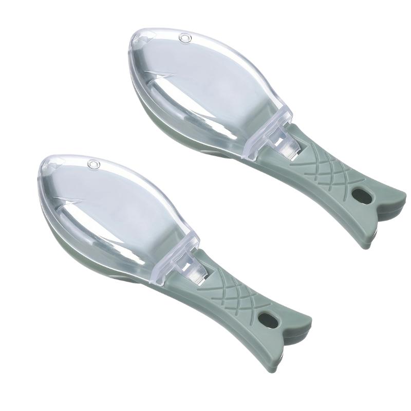 1/2pcs Fish Scale Remover with Collection Box, Stainless Steel Descaler & Scraper, Easy Clean for Kitchen Fishing Camping