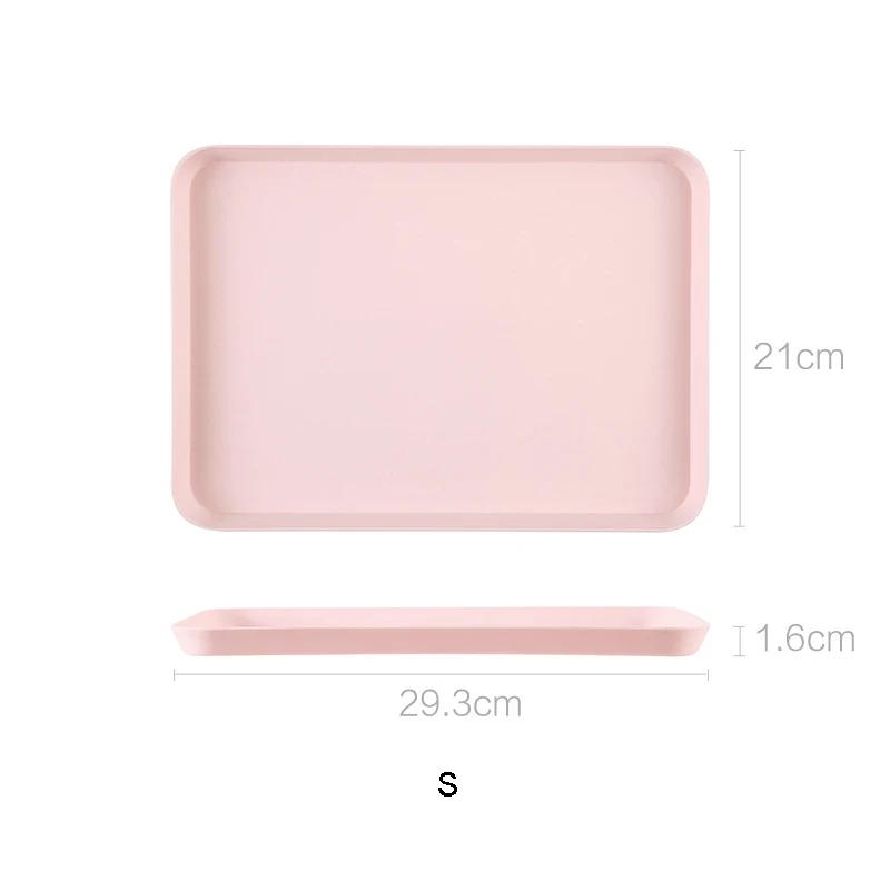 Pink Green Gray Plastic Tray Nordic Rectangular Plastic Tray Storage Serving Tray Kitchen Organizer Kitchen Fruit Dessert Tray