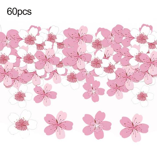 Edible Paper Flower Cake Decorations Cherry Sakura Dessert Cake Toppers Weddings Birthday Party Cake Accessories