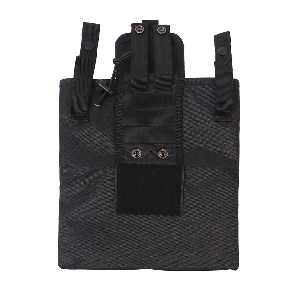 Dump Drop Pouch Multifunctional Nylon Portable Folding Recycling Bag Waist Hanging Recycling Bag for Outdoor Black