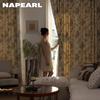 1PC NAPEARL 70-80% Blackout Degree European Retro Printed Ruffle Edge Blackout Curtain for Bedroom Living Room Home Decor