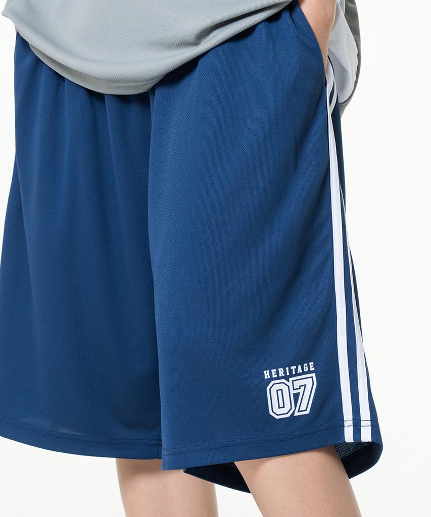 MOZMOZ Sporty Air Mesh Jersey Track Shorts Navy