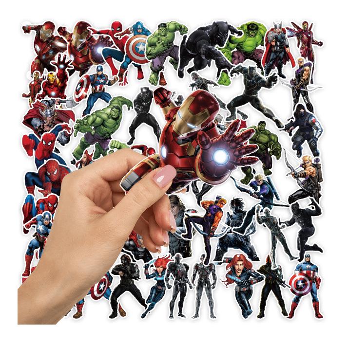 50 Avenger-Themed Stickers for Bottles, Phones, Laptops, and Luggage - DIY Cartoon Adhesive