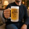 Chope de bière - PLANETEE - J'peux pas minimaliste - Verre trempé givré - 470 ml - Motif Teckel