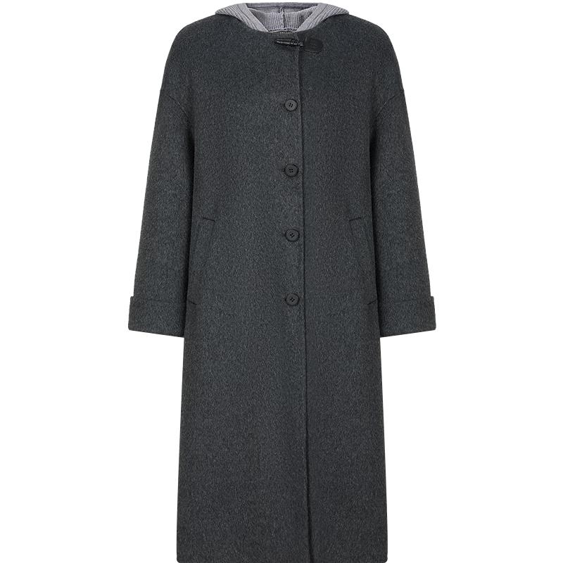 

JUZI ANNACO Women s 100% Wool Hooded Double-Sided Coat M