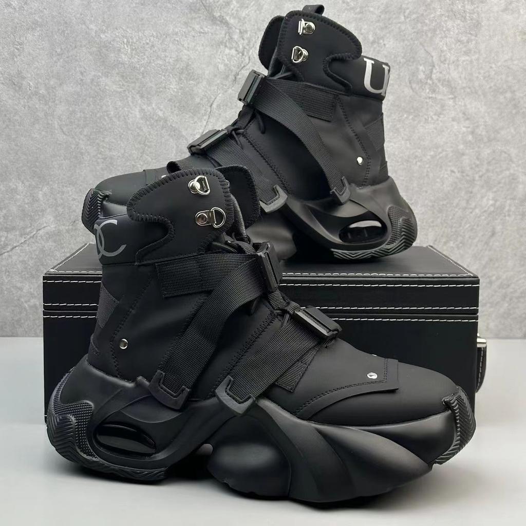 High-Top Men'S Shoes Wear-Resistant Fashion Boots Men'S Platform Heightening Fashion Versatile Sports Shoes