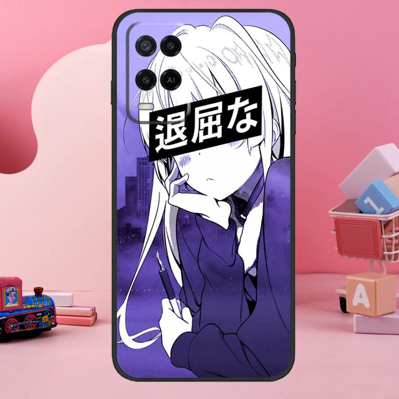 Sad Anime Aesthetic Senpai Case For Oppo A74 A94 A54 A17 A57 A77 A76 A16 A96 A18 A60 A80 A40 A38 A58 A78 A98 A15 A5 Pro