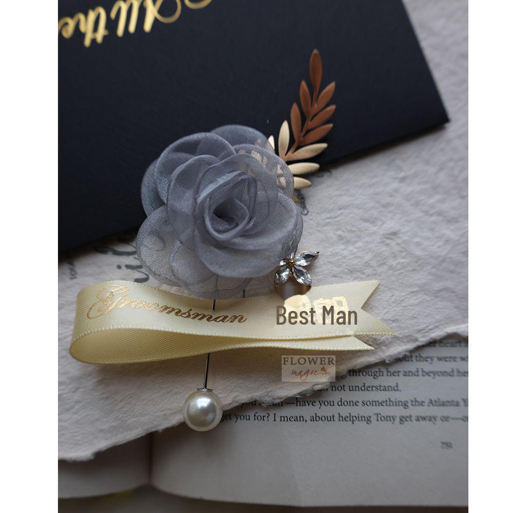 Korean Pearl Bridesmaid Corsage Bracelet - Elegant Floral Hand Accessory for Parties & Weddings