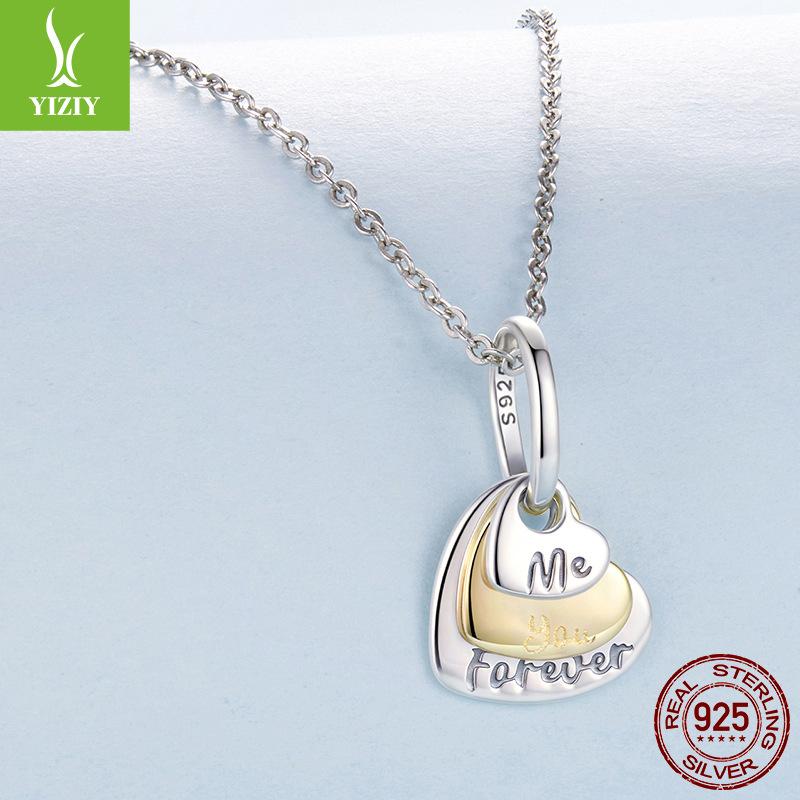 S925 Sterling Silver Love Forever Pendant Accessories Personalized Love Card Stacking Bracelet Beaded