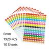 6mm 8mm 10mm 19mm 20mm 40mm Colored Dot Stickers Polka Circle Office Classroom Party Decoration Toys Diary Decoration Sticker