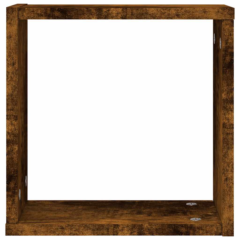Cube Shelves 2 Pcs Smoked Oak 30 X 15 X 30 Cm