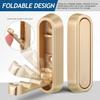4PCS Gold Foldable Wall Hooks, Metal Foldable Hooks Wall Wount for Bathroom, Kitchen, Bedroom – Space-Saving, for Towels, Coats, Bags, Easy