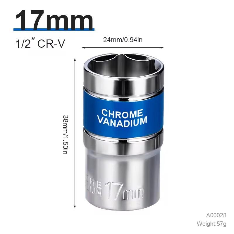 8-32mm 1/2" Drive Deep Impact Socket Set Drive Metric Wrench Socket Deep Impact Socket Pneumatic Wrench Head Tire Removal Tools