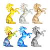 Fake Crystal Horse Figurine Artistic Simulation Pony Statue Miniature Zodiac Animal Sculpture Home Office Desktop Feng Shui Decoration Ornament