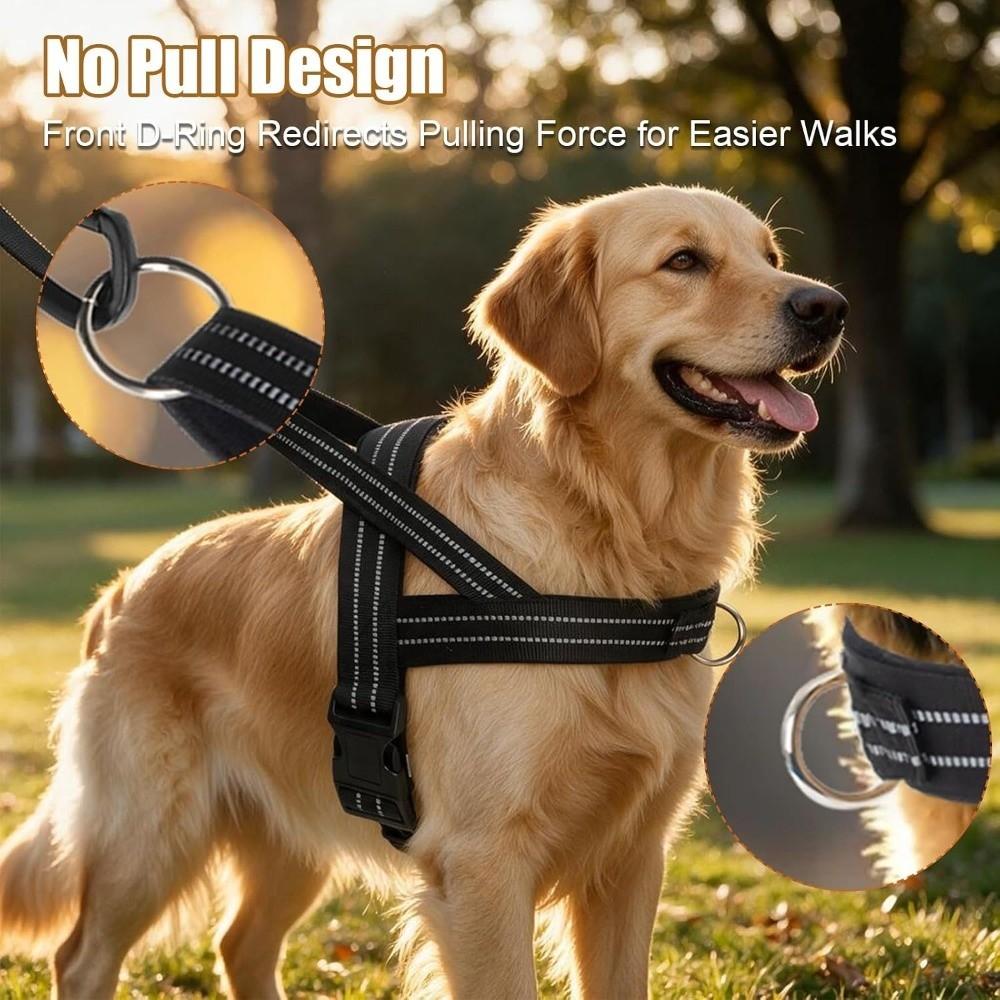 Reflective Design No Pull Dog Harness Nylon Dog Harness Vest Durable Pet Harness Medium Large Dog