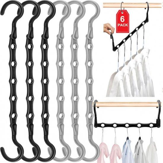 Closet Organizers and Storage,8 Pack Stronger Space Saving Hangers Clothes Hanger with 5 Holes Closet Storage for Heavy Clothes,Magic Home