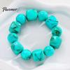 Trendiger Handschmuck für Damen Perlenarmband Herren, Blaue Simulationssteine Einzigartige Tintenstruktur Perlen Acrylperlen Armbänder, Elastisches Stretch Klobig Nicht