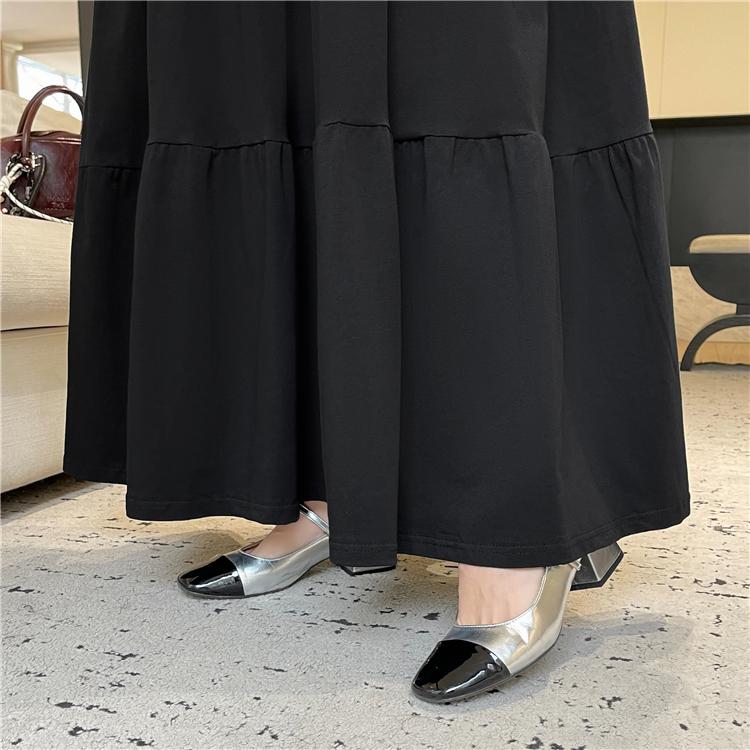 DIMANAF 2025 Sommer Übergröße Kleid Damen Lässig Vintage Druckkleid Basic Locker Lang Kurzarmkleid Baumwolle