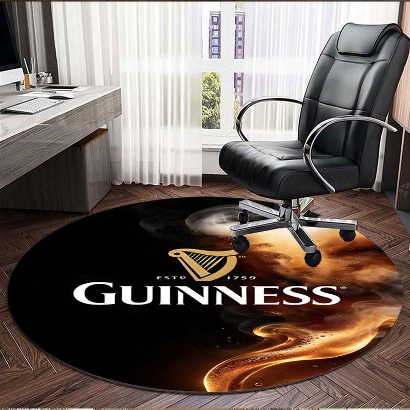 Guinness Draught Print Round Rug, Washable Floor Carpet, For Entryway Dorm Laundry Room Office Study, Home Decor Birthday Christmas Gift