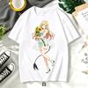 Marin Kitagawa Cosplay Riko Yuusaki To LOVE-Ru Printed White Crew Neck Short Sleeve Women And Men Comfortable T Shirt