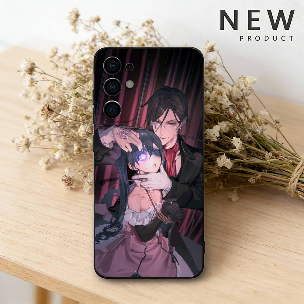 Anime B-Black B-Butler Phone Case For Samsung S26,25,24,23,22,21,20,30,Ultra,Plus,Fe,Lite Black Shell Samsung S26