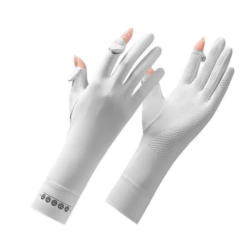 Women s UV Protection Fingerless Ice Silk Gloves