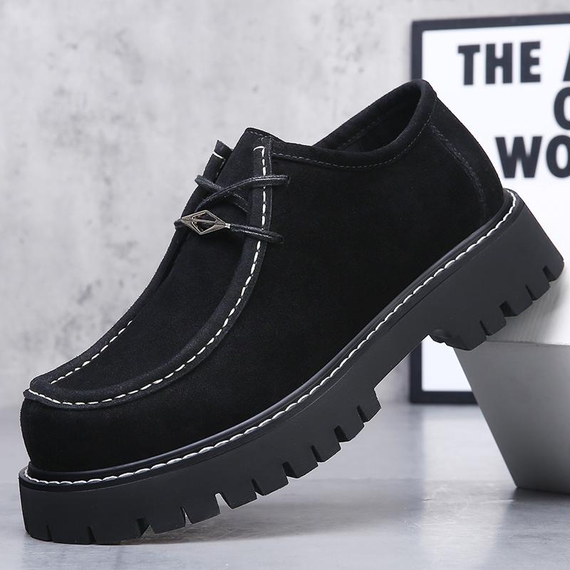 

Luxury Brand Men s Leather Outdoor Hiking Shoes High-quality Anti Slip Thick Soled Workwear Shoes Cow Suede Casual Leather Shoes 44 чёрный