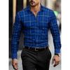 Men's Retro Red Plaid Long-sleeved Shirt, Casual Lapel, Versatile and Trendy for Everyday Wear and Commuting, Sizes S-6XL.