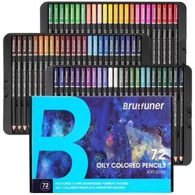 Roleness Colored Pencil Set for Kids and Coloring Soft Beginner and Professional Gift Set 72-Color Oil-Based Adults, Books, High-Color, Core, Grade,