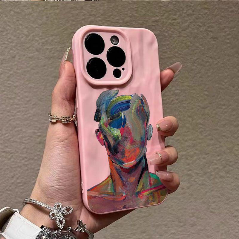 Art oil painting portrait iPhone17promax mobile phone case for Apple 16promax folds 15 personality