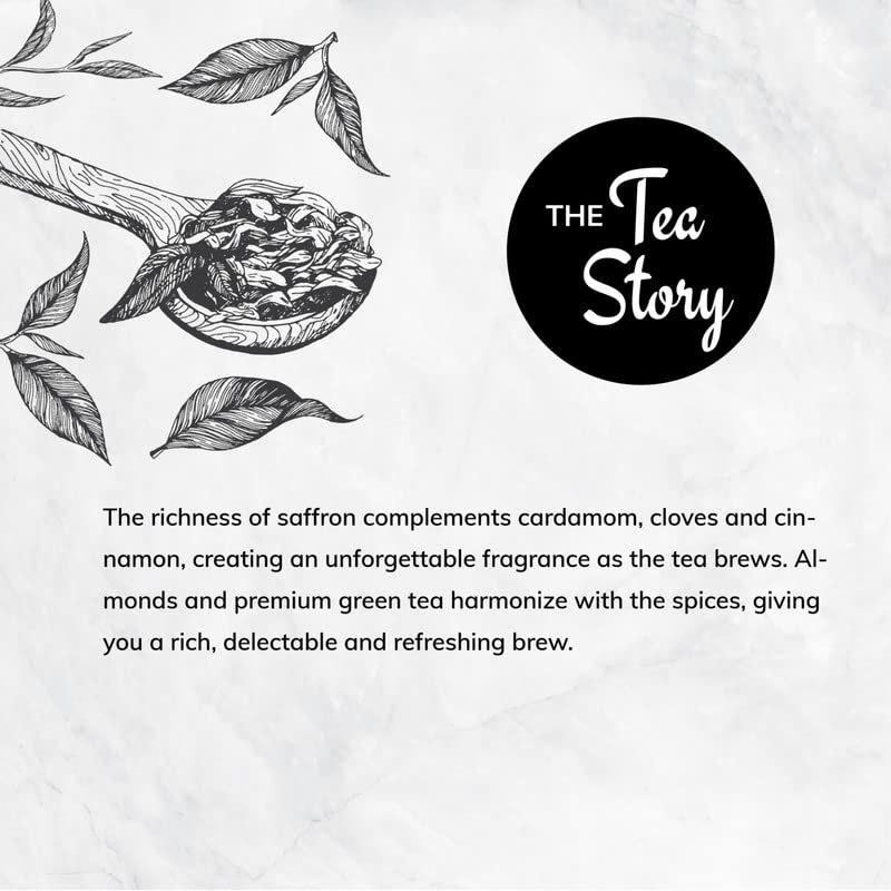 Tea Culture of The World Kashmiri Kahwa Teabag | Premium Green Tea with Saffron & Spices for Stress Relief, Immunity & Detox | Pyramid Tea Bags,