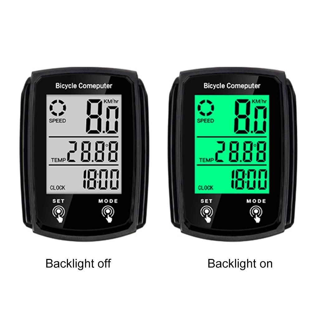 Fahrradrücklicht Stoppuhr MTB Fahrradcomputer Kabelgebunden Wasserdicht Tachometer Kilometerzähler Fahrradgeschwindigkeitszähler LCD Touchscreen